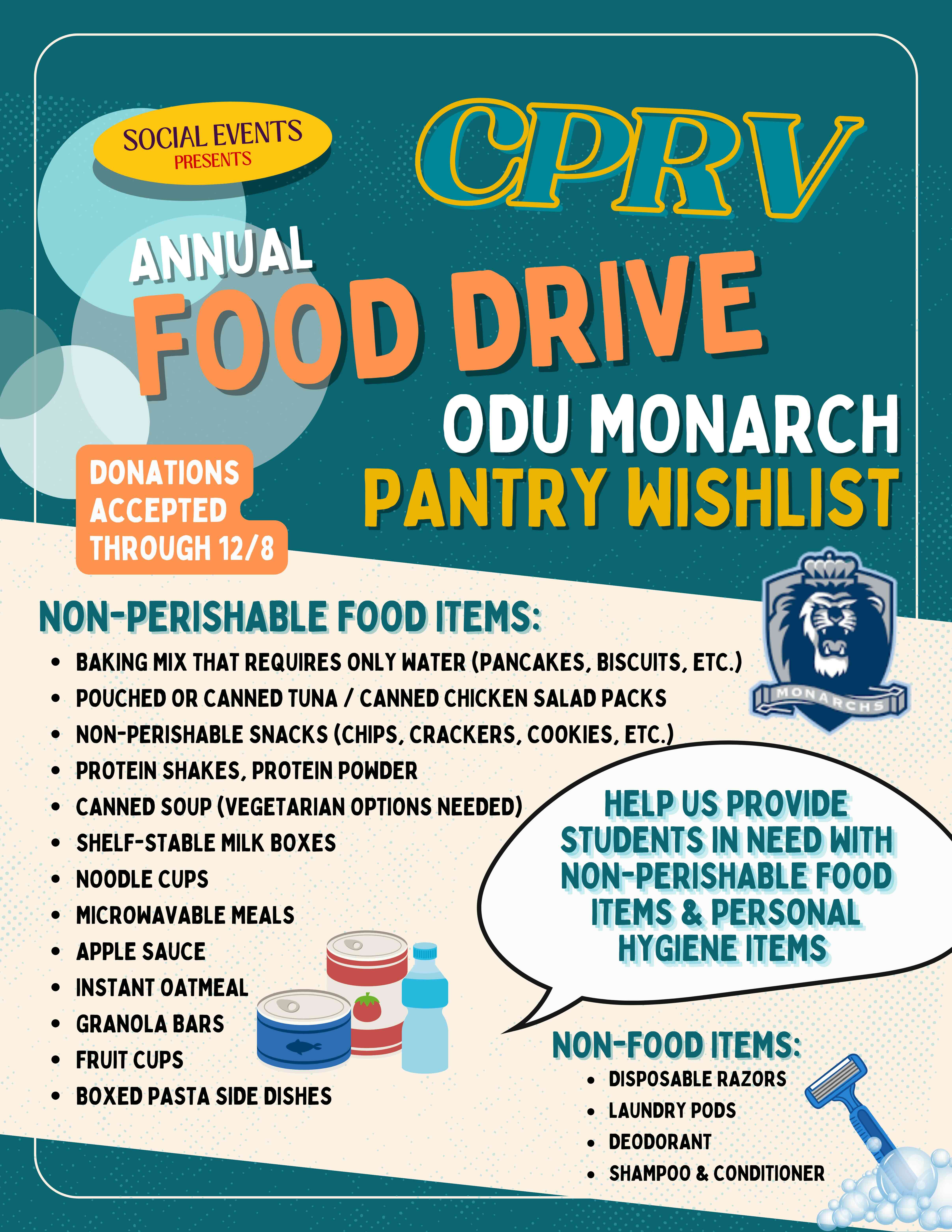 CPRV NOVEMBER 2025 FOOD DRIVE - Purple and Orange Modern Fall Lawn Cleanup Flyer (2)